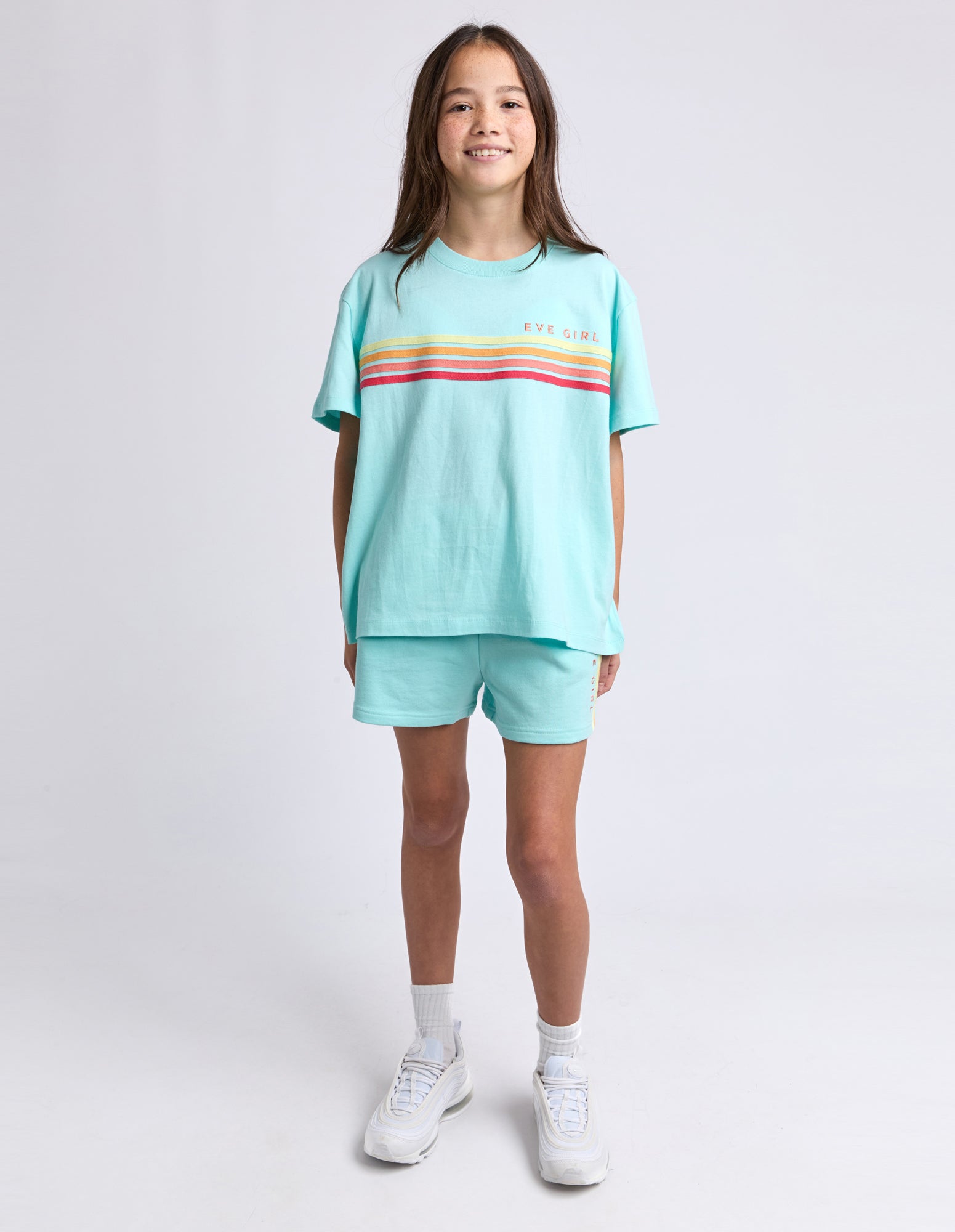 Eve Girl Tween Retro Tee - Light Blue