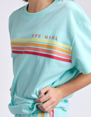 Eve Girl Tween Retro Tee - Light Blue