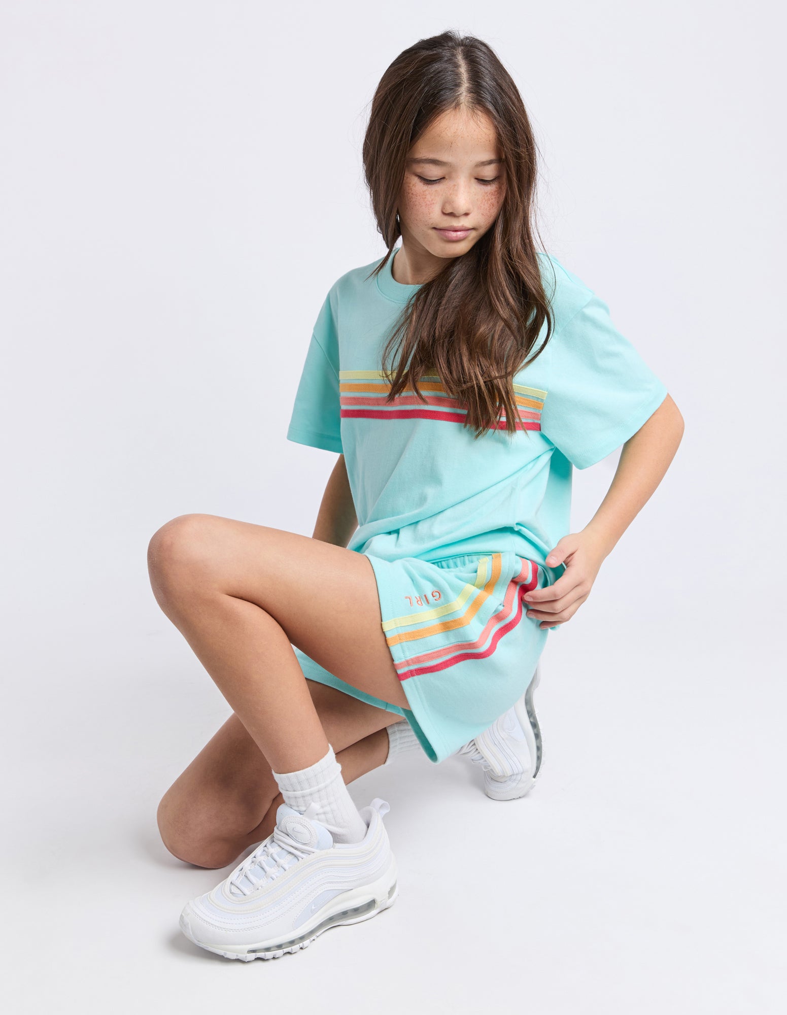 Eve Girl Tween Retro Fleece Short - Light Blue