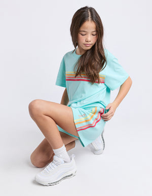 Eve Girl Tween Retro Fleece Short - Light Blue