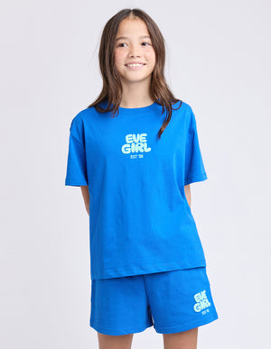 Eve Girl Tween Sports Club Tee - Cobalt