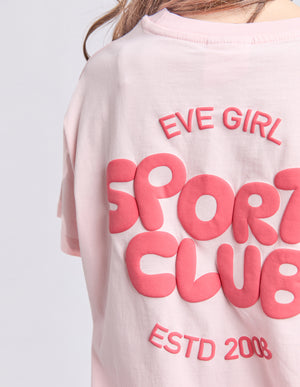 Eve Girl Tween Sports Club Tee - Pale Pink