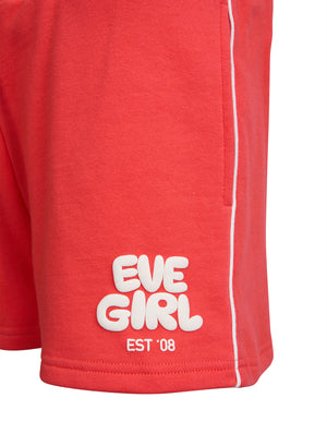 Eve Girl Tween Sports Club Fleece Short - Red