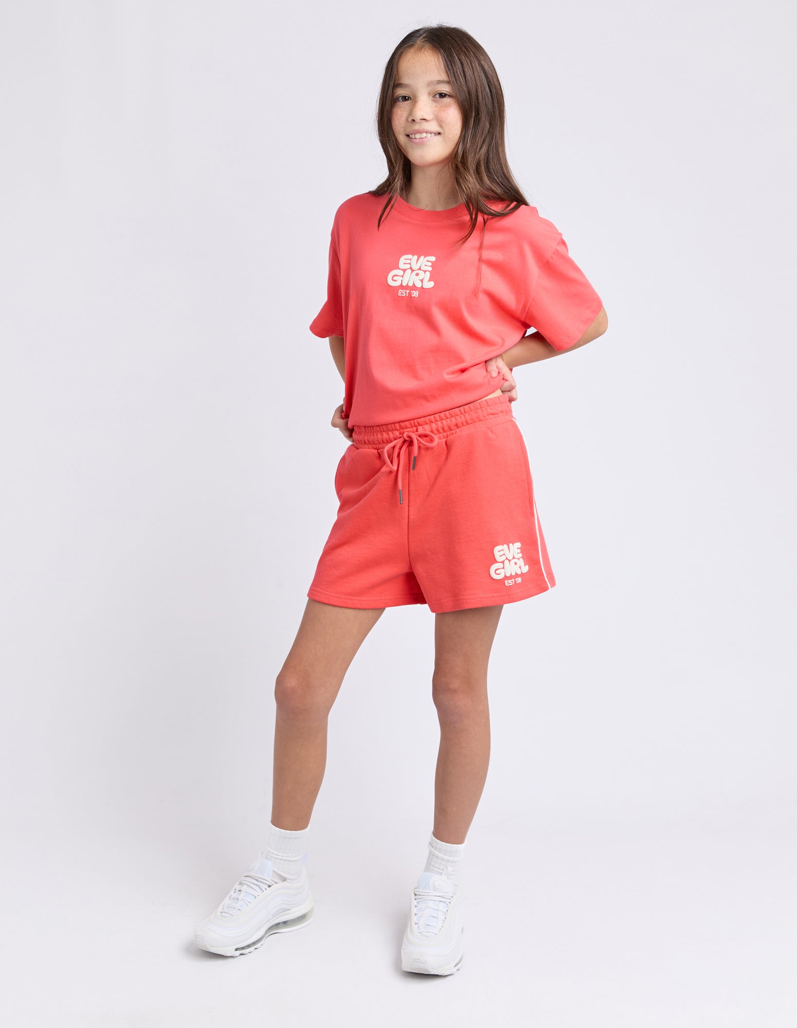 Eve Girl Tween Sports Club Fleece Short - Red