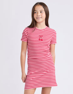 Eve Girl Tween Betty Ruched Tee Dress - Pink
