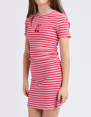 Eve Girl Tween Betty Ruched Tee Dress - Pink
