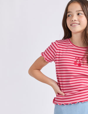 Eve Girl Junior Betty Rib Tee - Pink