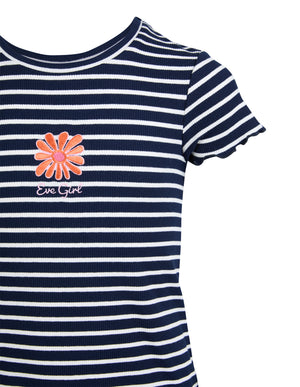 Eve Girl Tween Issy Rib Tee Dress - Navy