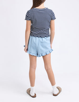 Eve Girl Tween Issy Rib Tee - Navy