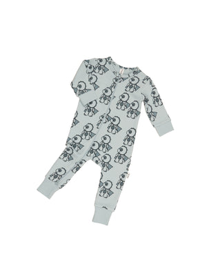 Huxbaby Dino Hero Zip Romper - Slate