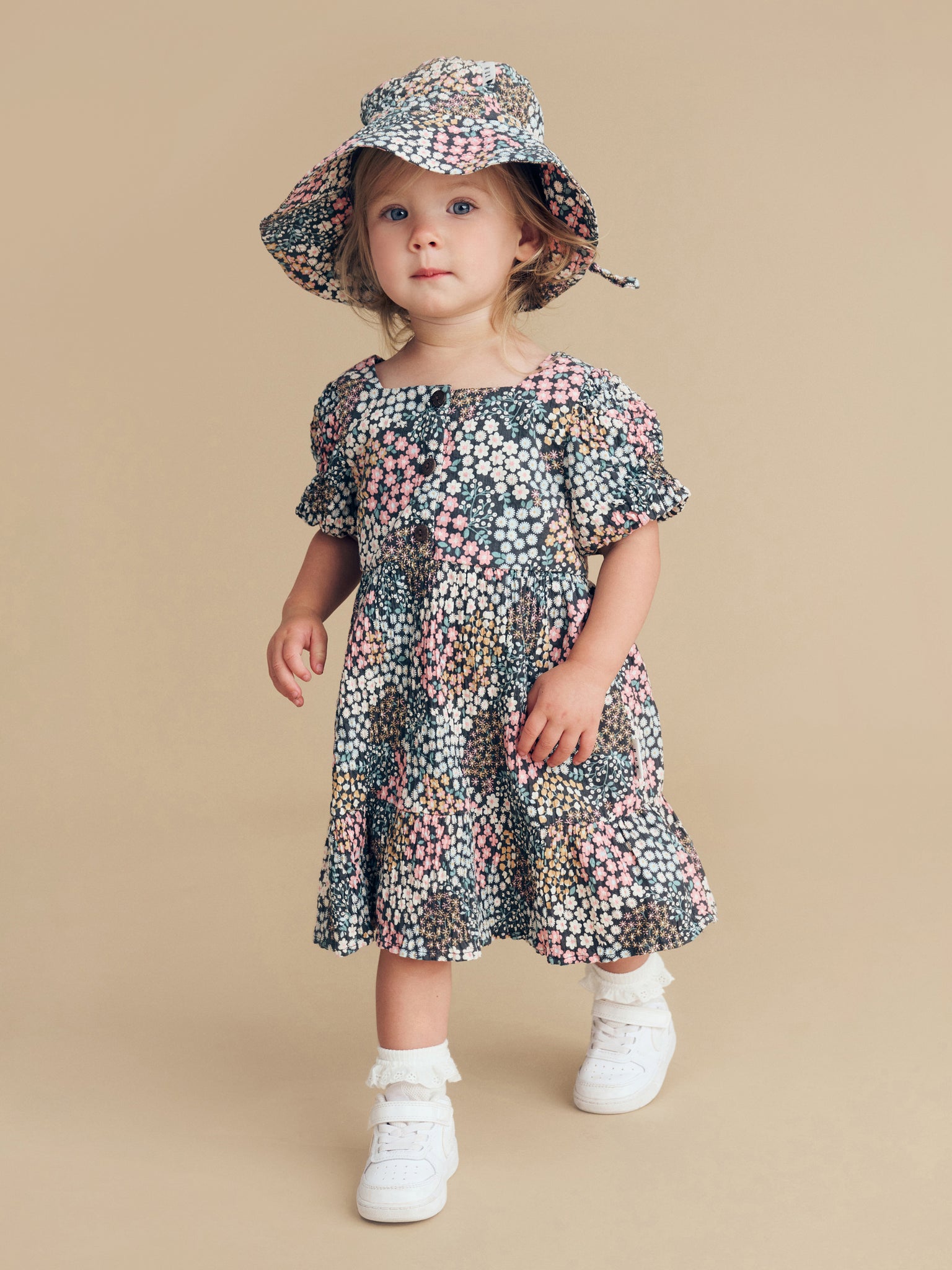 Huxbaby Garden Floral Puff Sleeve Dress - Multi