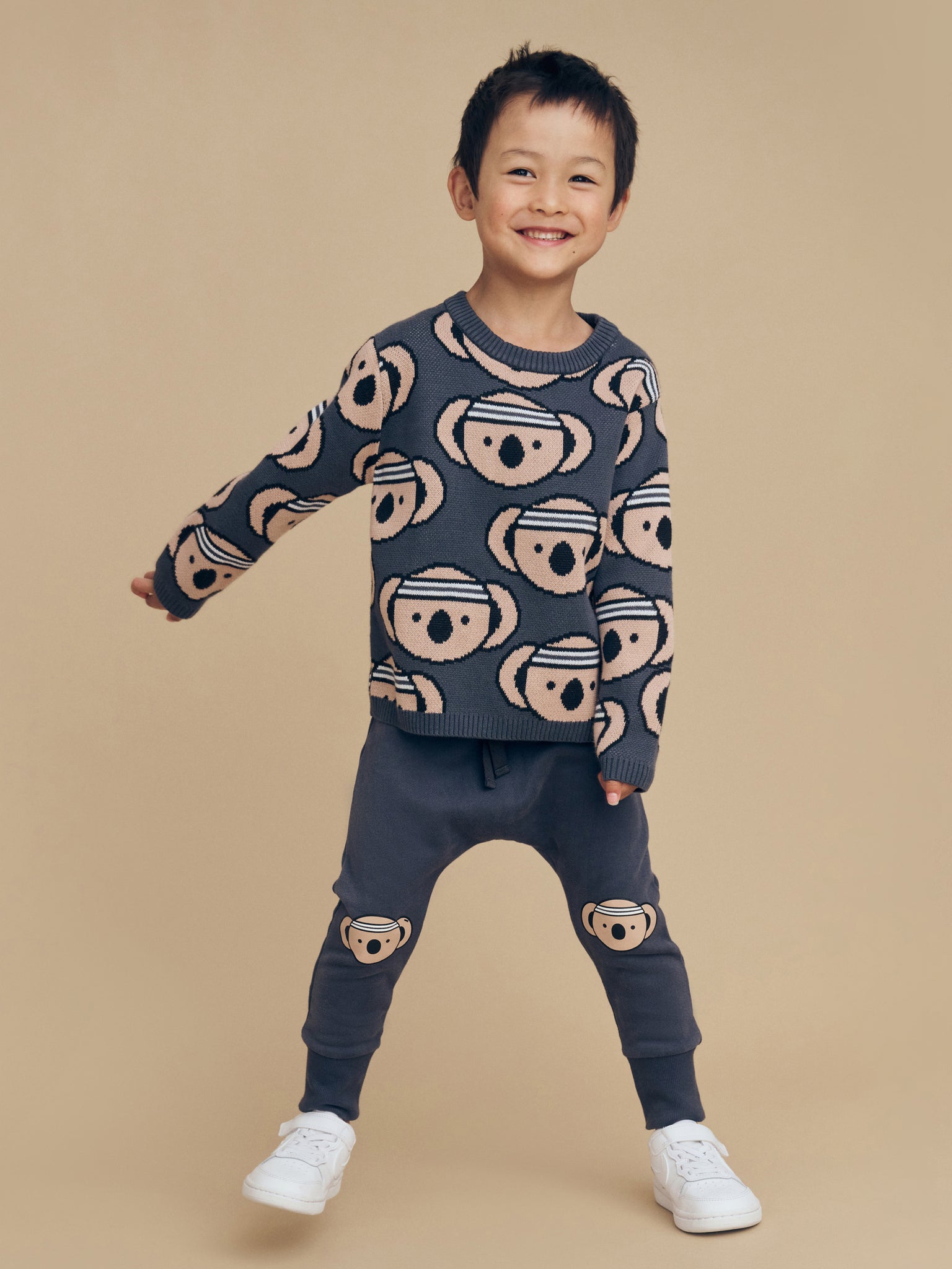 Huxbaby Sporty Koala Drop Crotch Pant - Ink