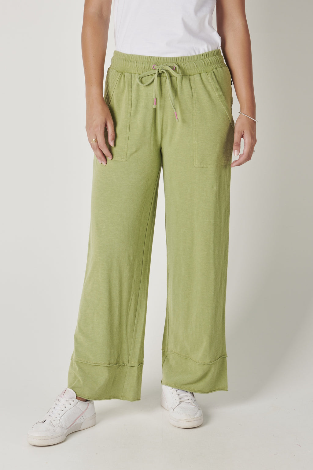 One Ten Willow Wide Leg Trackpant - Green
