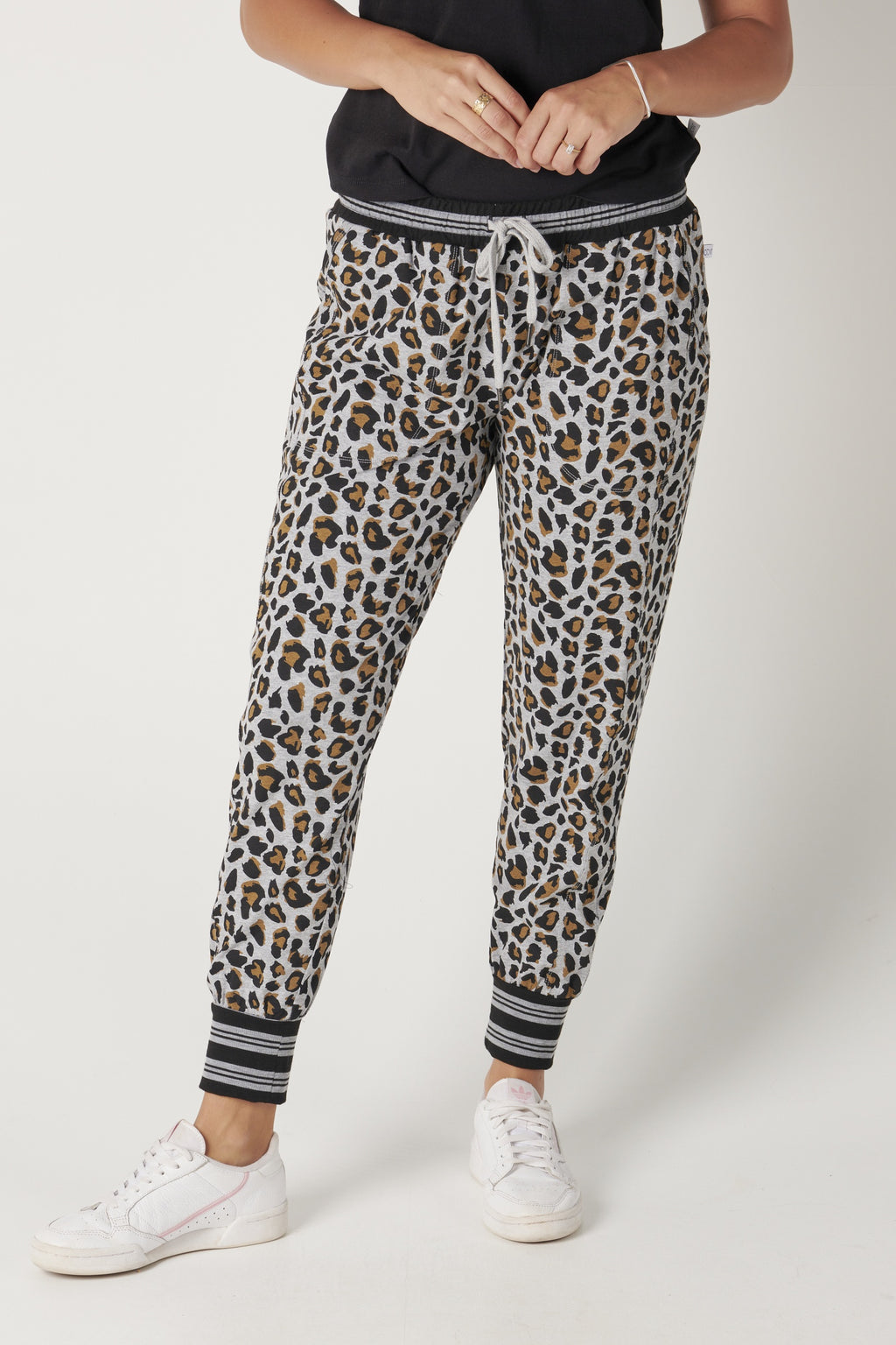 One Ten Willow Seam Detail Trackpant - Grey Marle Animal