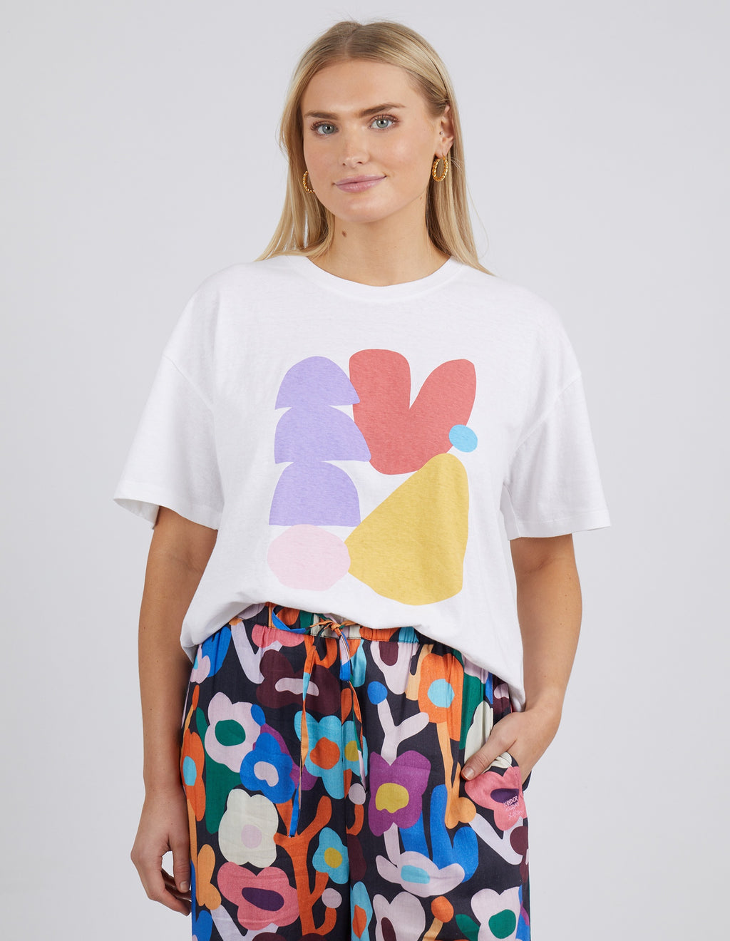 Elm Xander Abstract Tee - Winter White