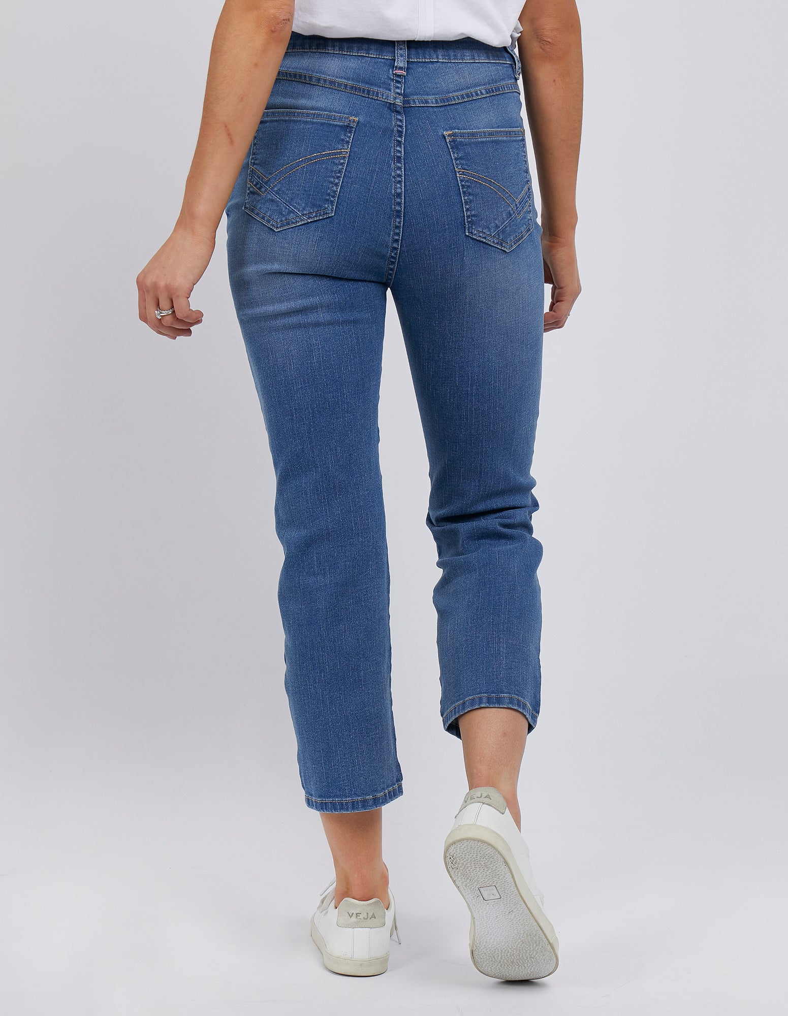 Elm Ada Straight Leg Jean - Washed Blue Denim