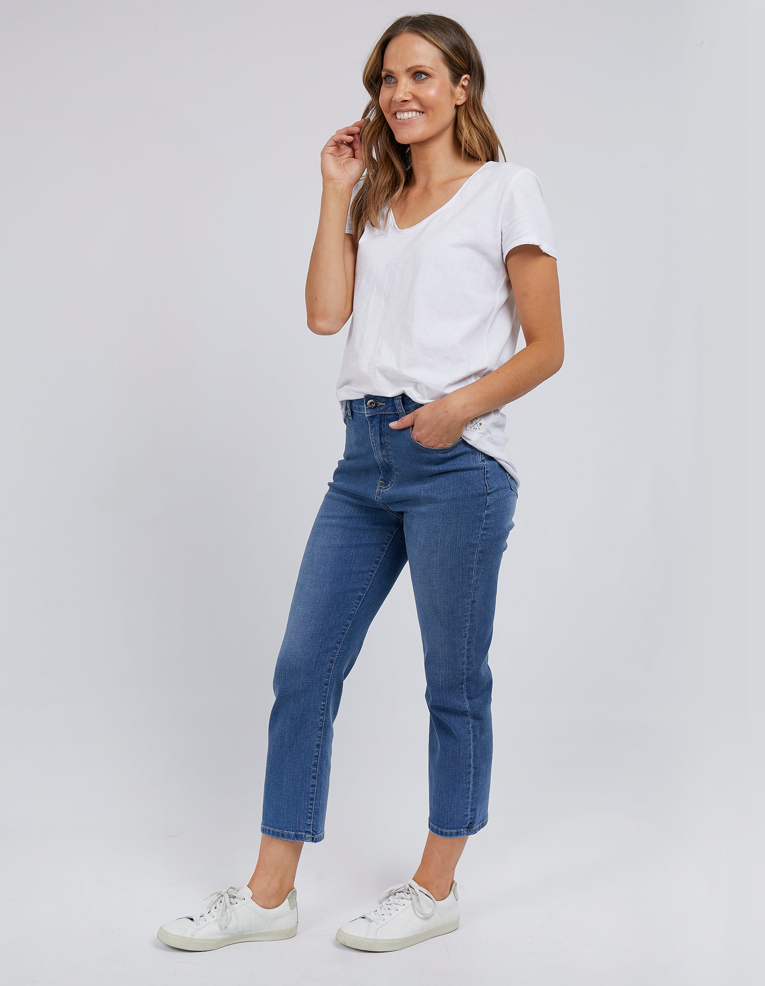 Elm Ada Straight Leg Jean - Washed Blue Denim