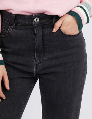 Elm Ada Straight Leg Jean - Washed Black