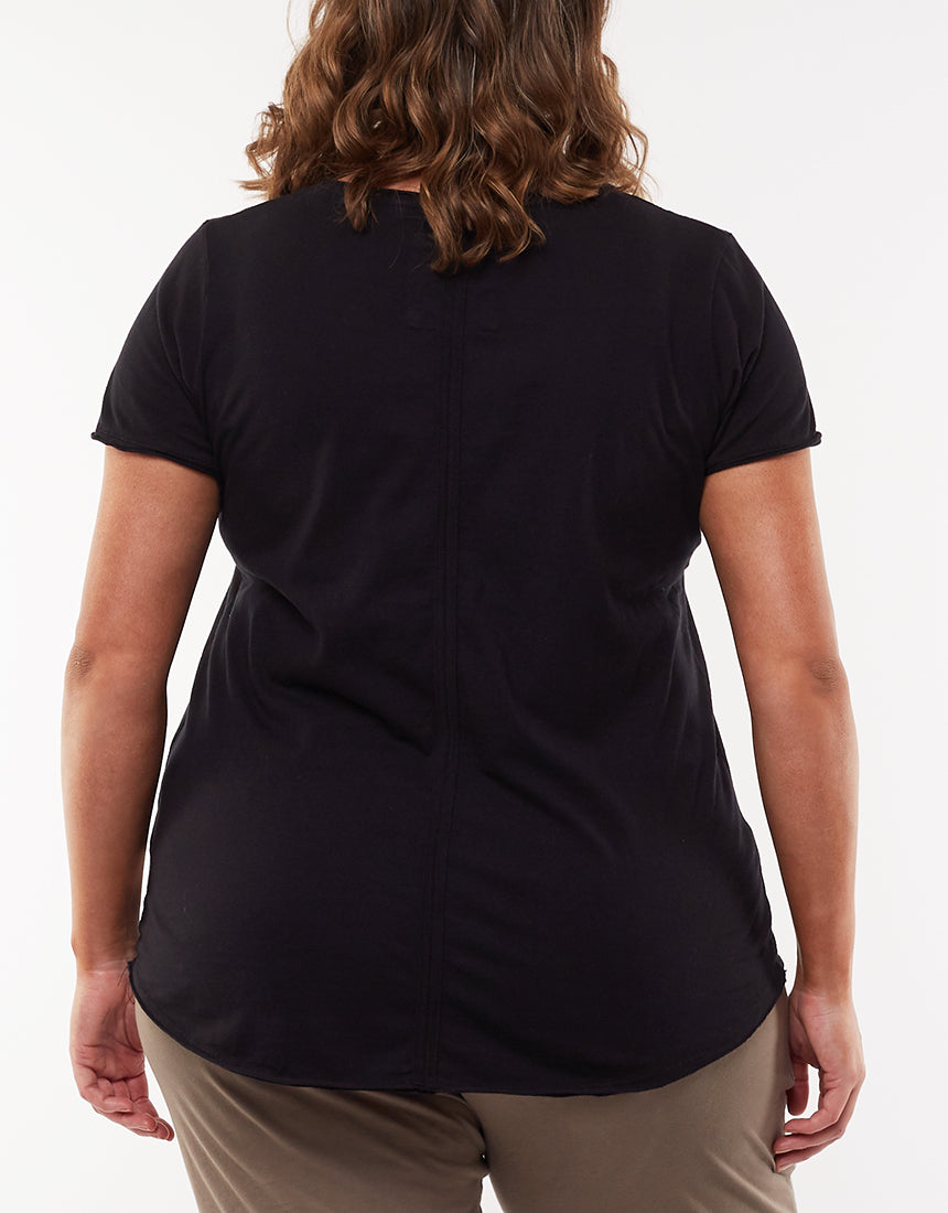Elm Vee Tee - Washed Black