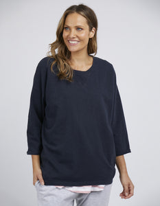 Elm Annie 3/4 Sleeve Tee - Navy