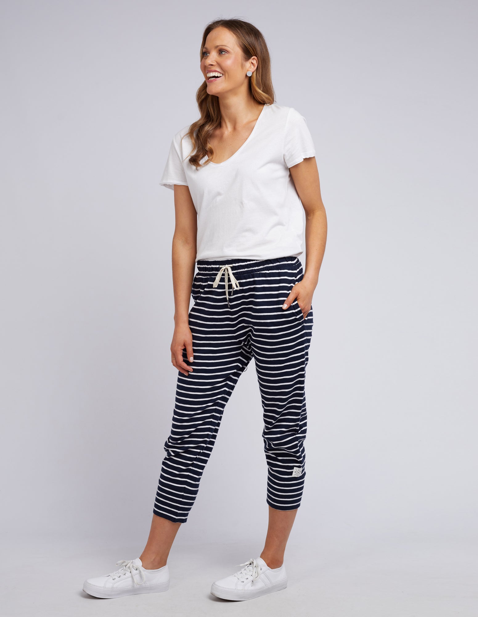 Elm Brunch Pant - Navy Stripe