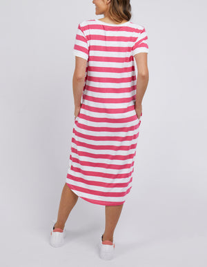 Elm Maeve Midi Dress - Watermelon/White Stripe
