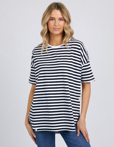 Elm Lauren Stripe S/S Tee - Navy and White Stripe