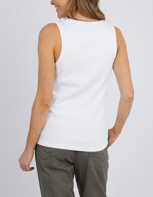 Elm Rib Crew Tank - White