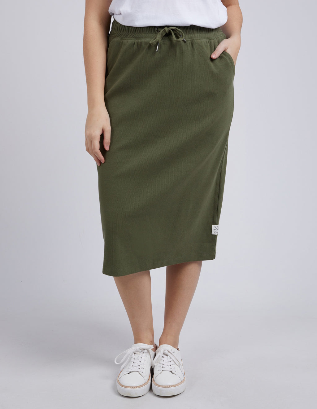 Elm Rib Midi Skirt - Clover