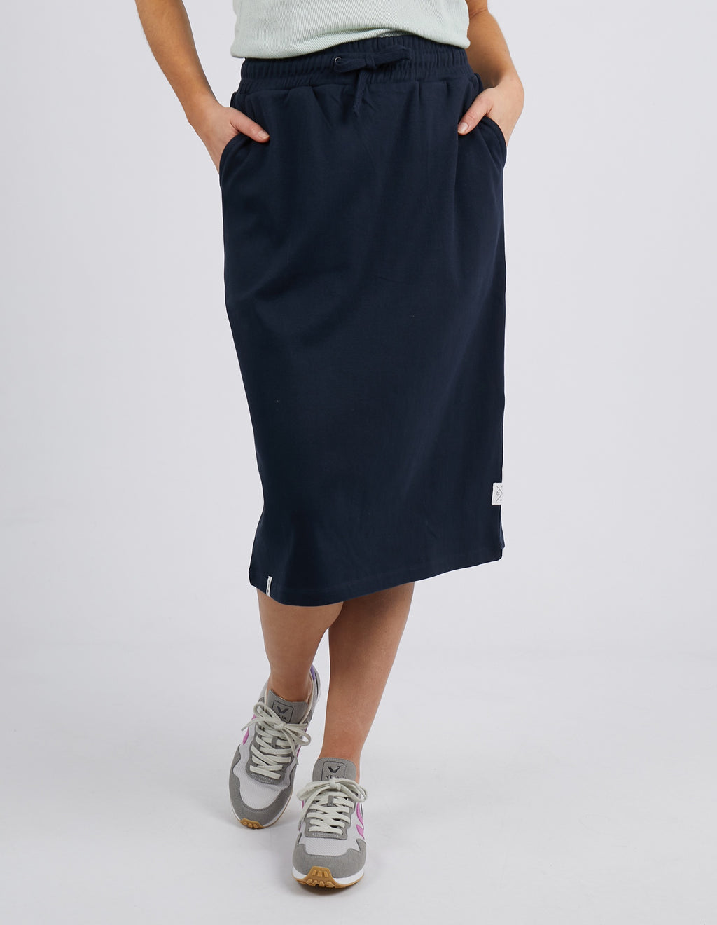 Elm Rib Midi Skirt - Dark Sapphire