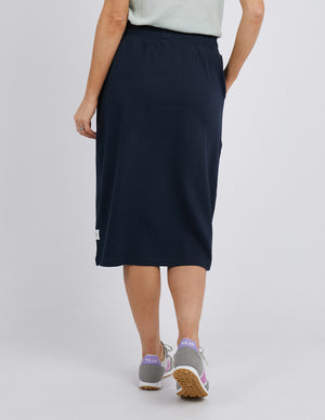 Elm Rib Midi Skirt - Dark Sapphire