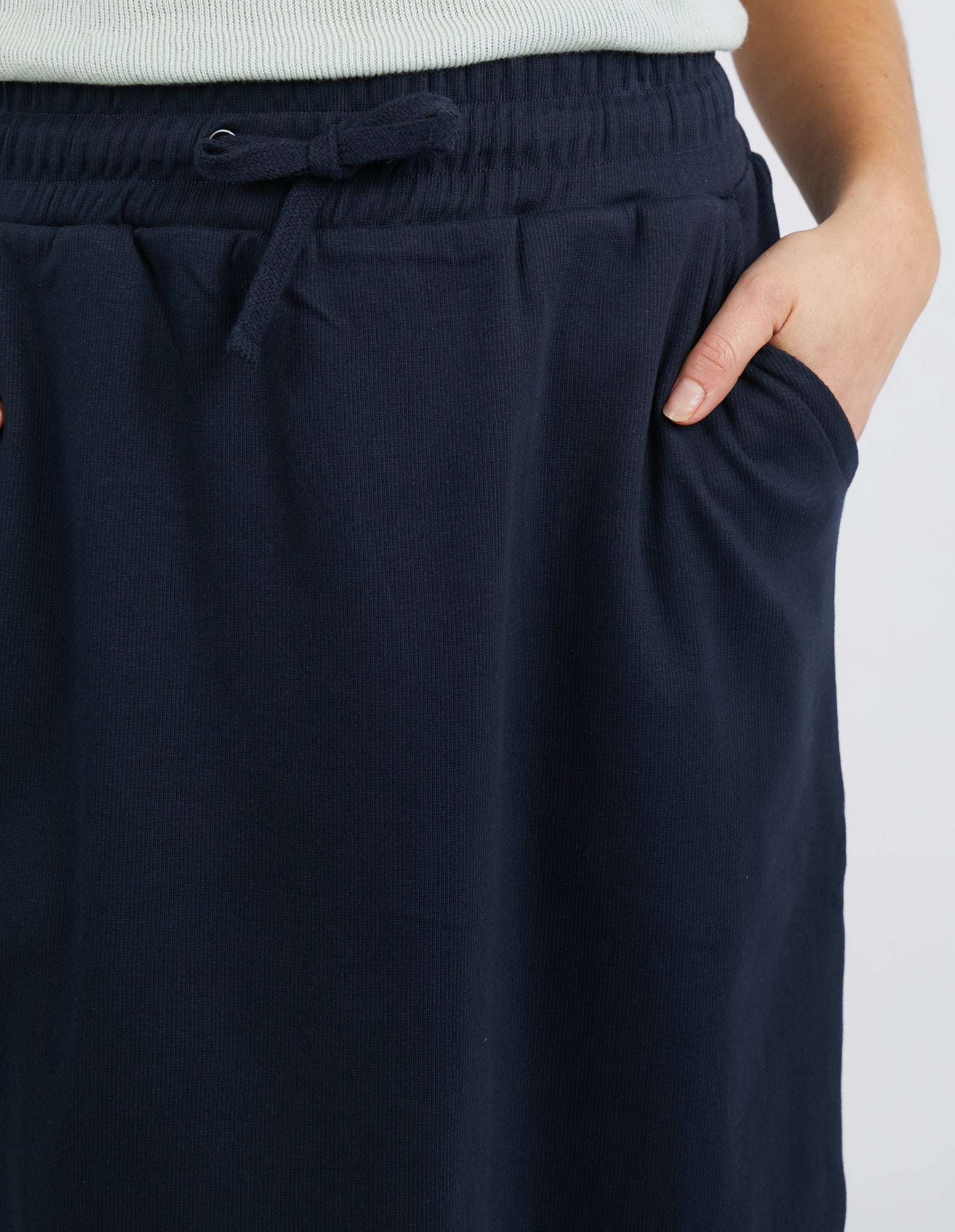 Elm Rib Midi Skirt - Dark Sapphire