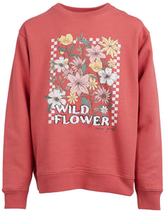 Eve Girl Tween Wild Flower Crew - Rose