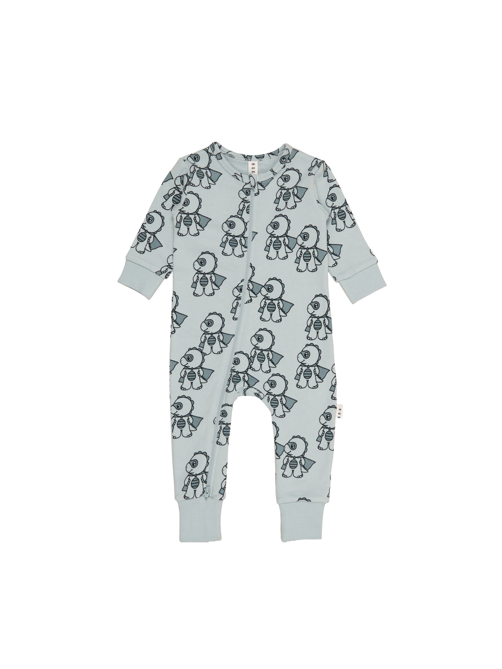 Huxbaby Dino Hero Zip Romper - Slate