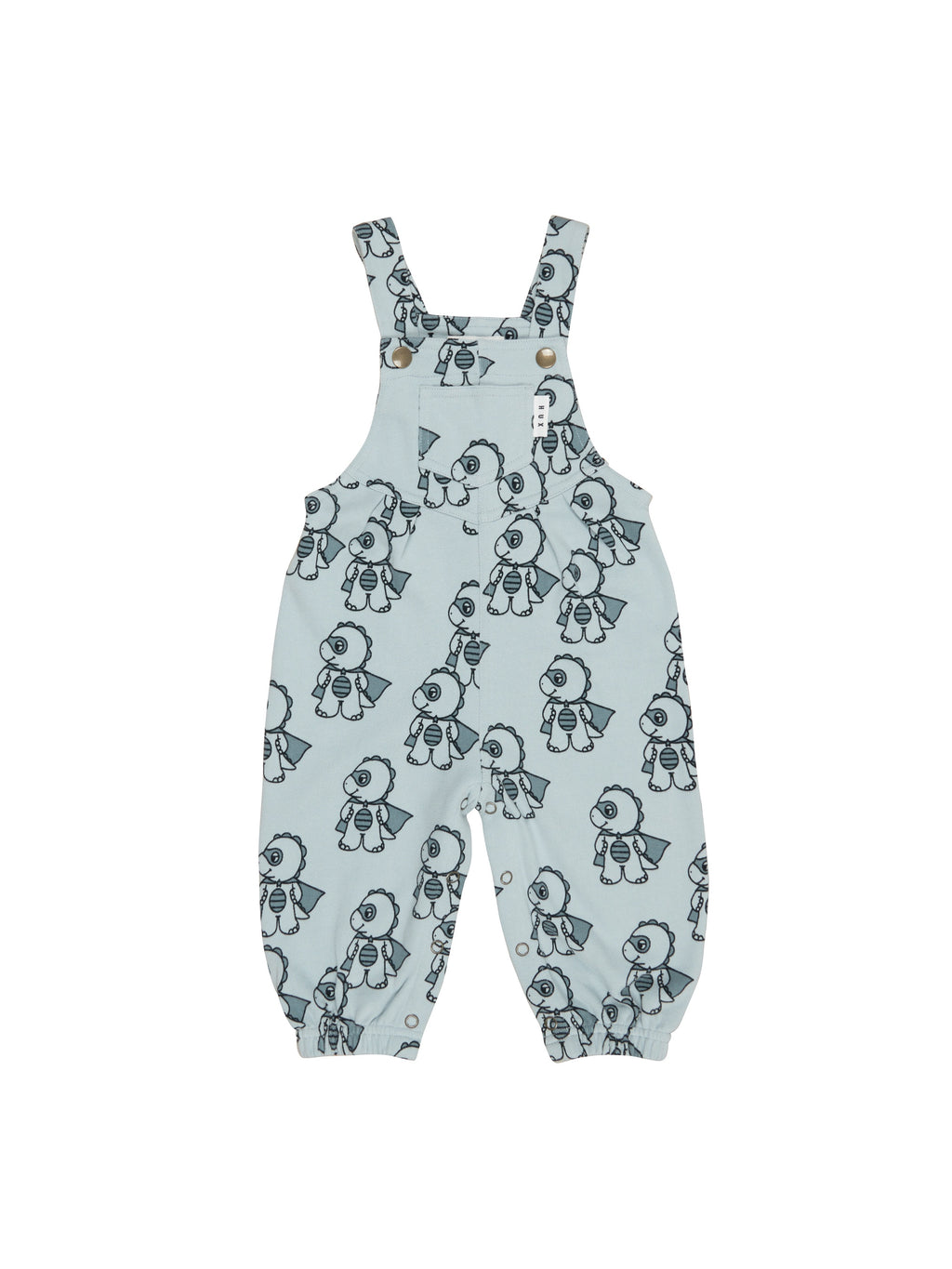 Huxbaby Dino Hero Terry Overalls - Slate