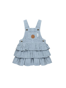 Huxbaby Junior Girls Pinafore Dress Cord - Dusty Blue
