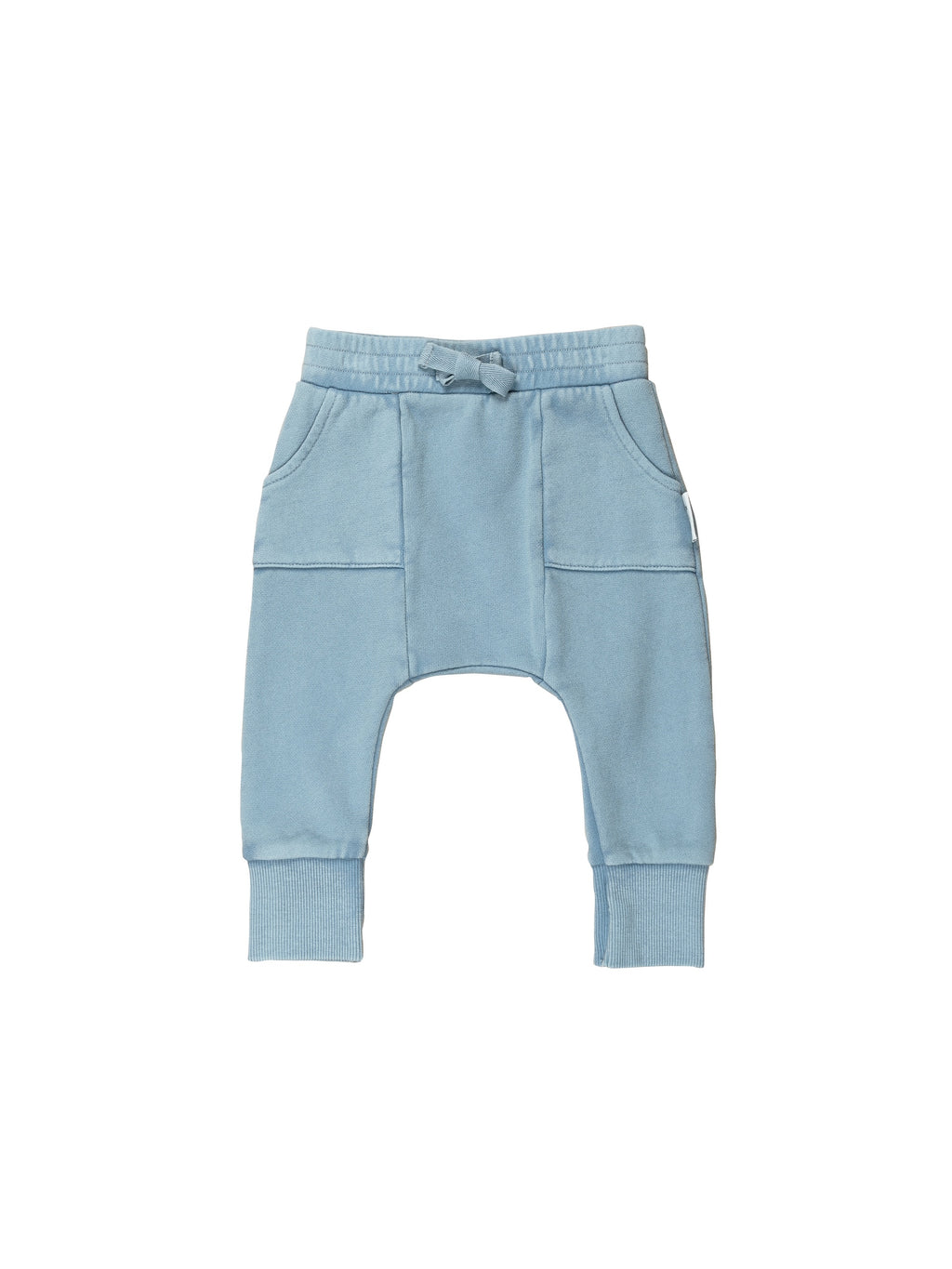 Huxbaby Vintage Terry Pocket Drop Crotch Pant - Vintage Dusty Blue